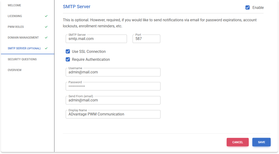 SMTP Settings Configuration1